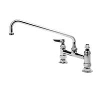 T&S Brass Deck Mount Mixing Faucet with 12-Inch Swing Nozzle and 8-Inch Centers