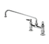 Thumbnail image #1 for T&S Brass Deck Mount Mixing Faucet with 12-Inch Swing Nozzle and 8-Inch Centers