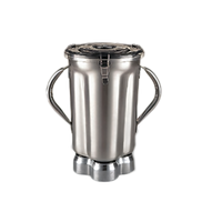 Waring 128 oz Stainless Steel Blender Container with Two Handles, Clear Lid, and Blade