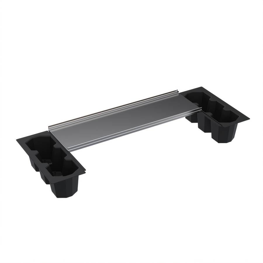 Product image #1 for Underbar Ice Bin Partial Cover with 2 Plastic Bottle Wells, Fits 42 x 19-Inch Stainless Steel Bins