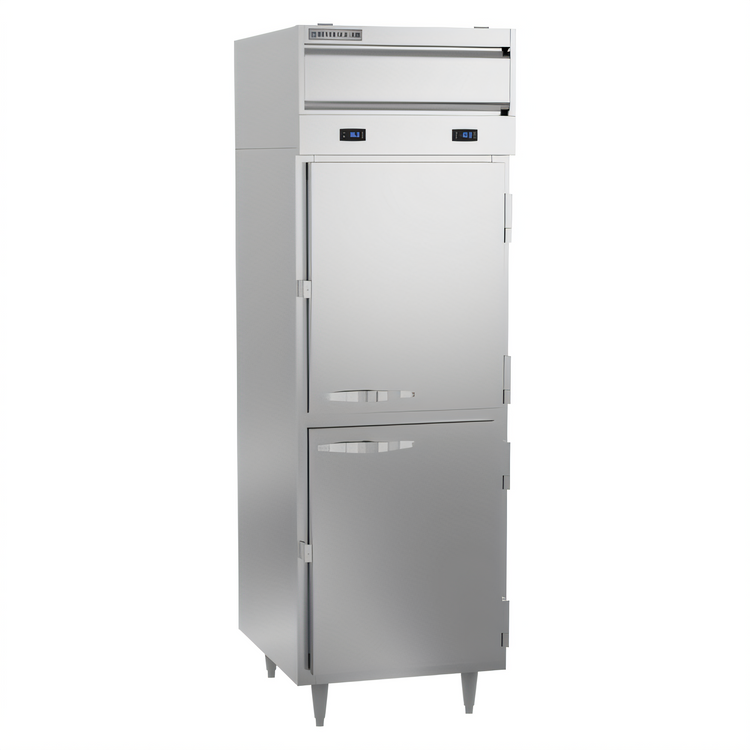 Product image #1 for Beverage Air P-Series Dual Temp One-Section Reach-In Refrigerator/Freezer with Top-Mounted Self-Contained Refrigeration and Lockable Half-Doors
