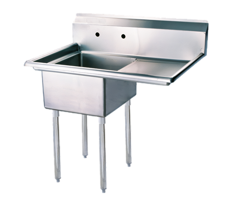 Product image #1 for Turbo Air One-Compartment 304 Stainless Steel Sink with 18-Inch Right-Hand Drainboard and 18 x 18 x 11 Bowl