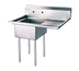Thumbnail image #1 for Turbo Air One-Compartment 304 Stainless Steel Sink with 18-Inch Right-Hand Drainboard and 18 x 18 x 11 Bowl