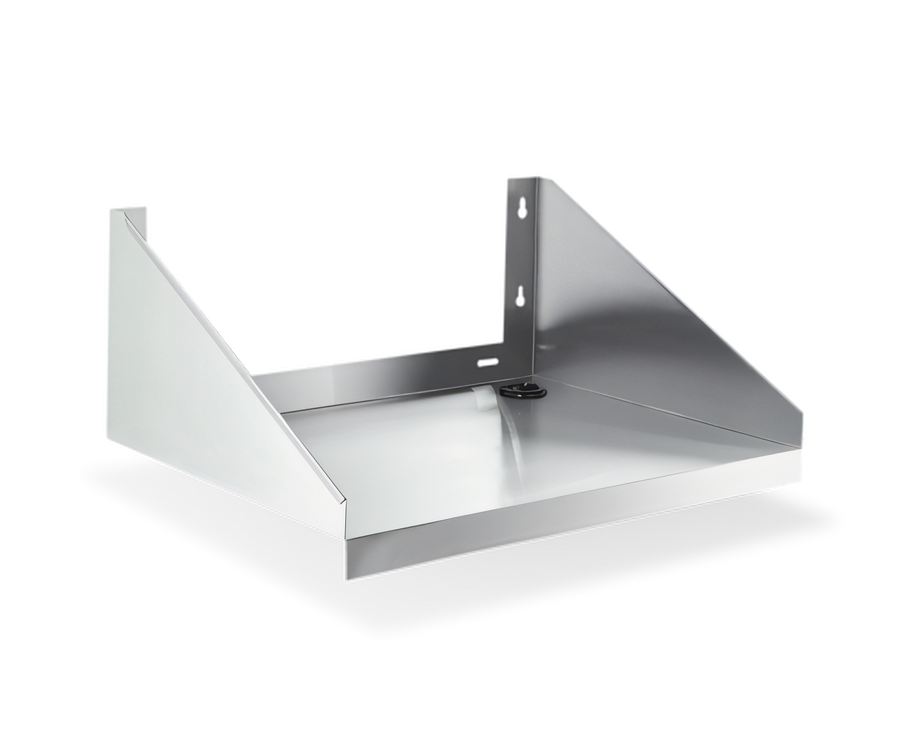 Product image #1 for Steel Works Stainless Wall-Mounted Microwave Shelf, 18-Gauge 430 Stainless Steel