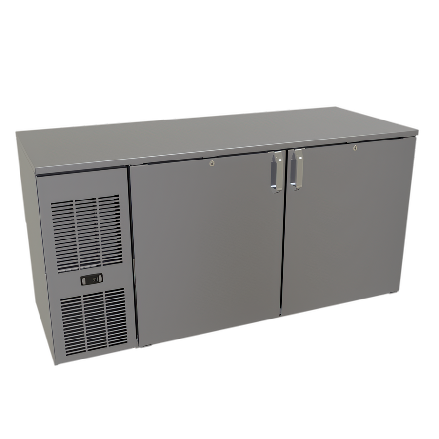 Product image #1 for Glastender C1FL60 Front-Serviced Low Profile Back Bar Cooler, 60 Inch Wide, Two-Section, Self-Contained