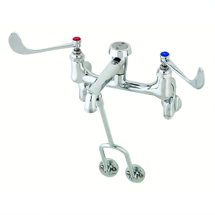 Product image #1 for T&S Brass B-0655-01 Wall-Mount Service Sink/Mop Sink Faucet with Vacuum Breaker Nozzle, 9-Inch Spout