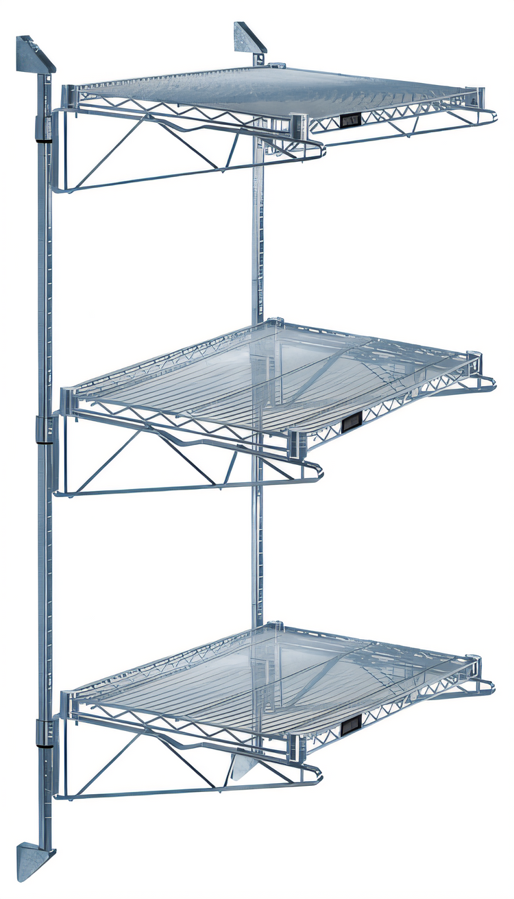 Product image #1 for Quantum Wall-Mounted Cantilever Starter Unit with Three Wire Shelves and 54-Inch Posts