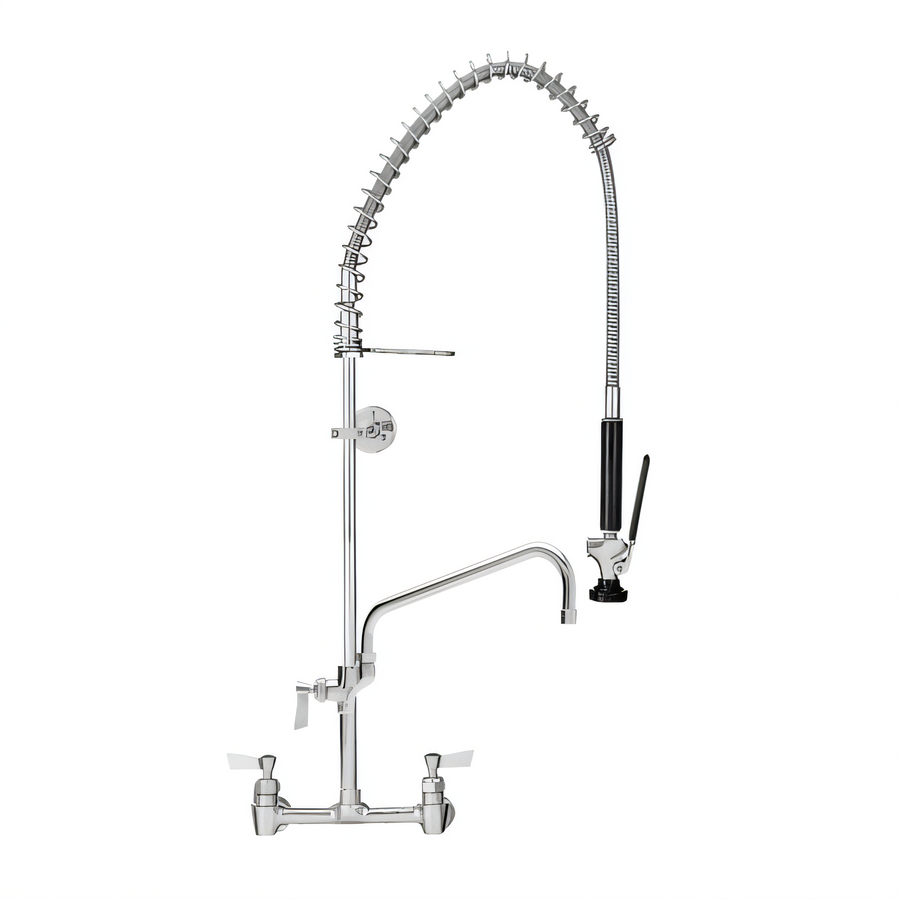 Product image #1 for Fisher 8-Inch Center Splash-Mounted Pre-Rinse Unit with Add-On Faucet and 12-Inch Spout