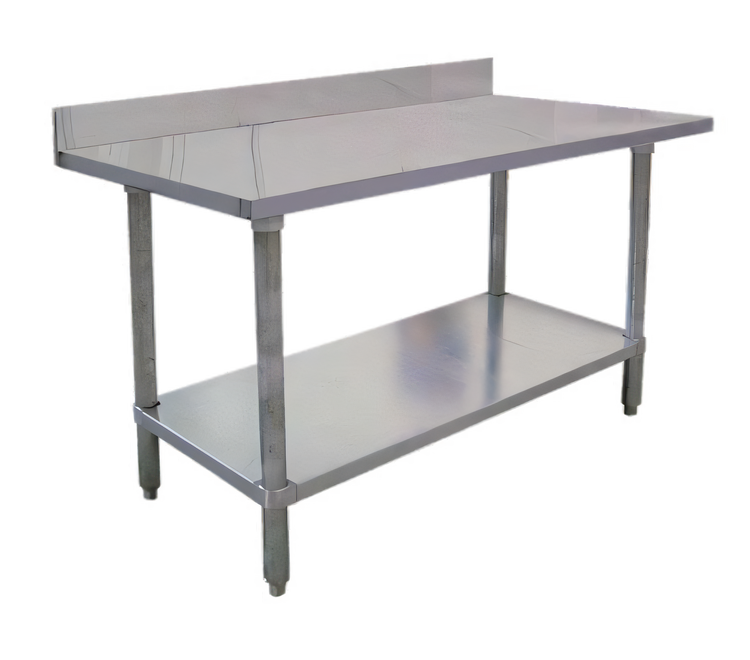Product image #1 for Standard Series 30-Inch x 24-Inch 18-Gauge 430 Stainless Steel Work Table with 4-Inch Backsplash and Galvanized Undershelf