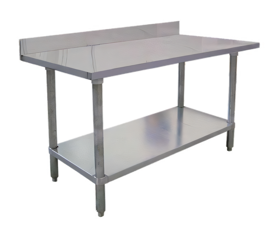 Product image #1 for Standard Series 30-Inch x 24-Inch 18-Gauge 430 Stainless Steel Work Table with 4-Inch Backsplash and Galvanized Undershelf