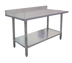 Thumbnail image #1 for Standard Series 30-Inch x 24-Inch 18-Gauge 430 Stainless Steel Work Table with 4-Inch Backsplash and Galvanized Undershelf