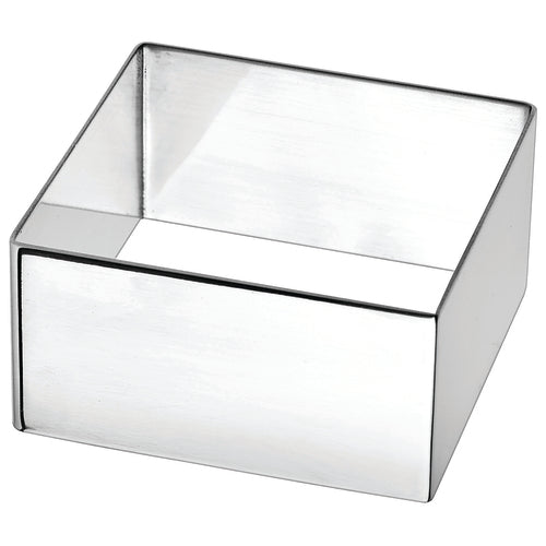 Product image #1 for Square Stainless Steel Pastry Mold, 2-3/4 Inch x 2-3/4 Inch x 1-3/4 Inch, Mirror Finish