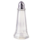 Thumbnail image #1 for Winco G-110 1 oz Glass Tower Salt and Pepper Shaker with Stainless Steel Top Case of 12