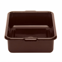 Cambro Cambox 15-1/4 x 20-1/4 x 4-15/16-Inch Dark Brown Hi-Impact Plastic Bus Tub with Handle