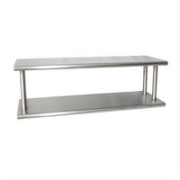 BK Resources Double Tier Wall Mounted Pass-Through Shelf, 36 x 18 Inches, 304 Stainless Steel