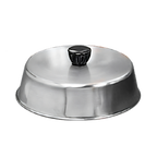 Thumbnail image #1 for American Metalcraft BA940S Stainless Steel Basting Cover, 9-1/4" Inner Diameter, 2" High, Black Bakelite Knob Case of 24