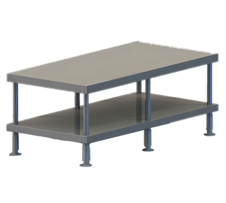 Product image #1 for Vulcan 61-Inch Wide Stainless Steel Equipment Stand with Undershelf and Flanged Feet