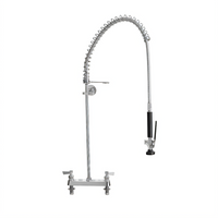 Fisher 8-Inch Deck-Mounted Pre-Rinse Assembly with Spring-Action Flexible Gooseneck and Ultra-Spray PLUS Spray Valve