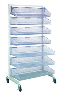 Quantum Mobile Single-Sided Partition Wall Starter Unit with Baskets, 48 x 26 x 74 Inches