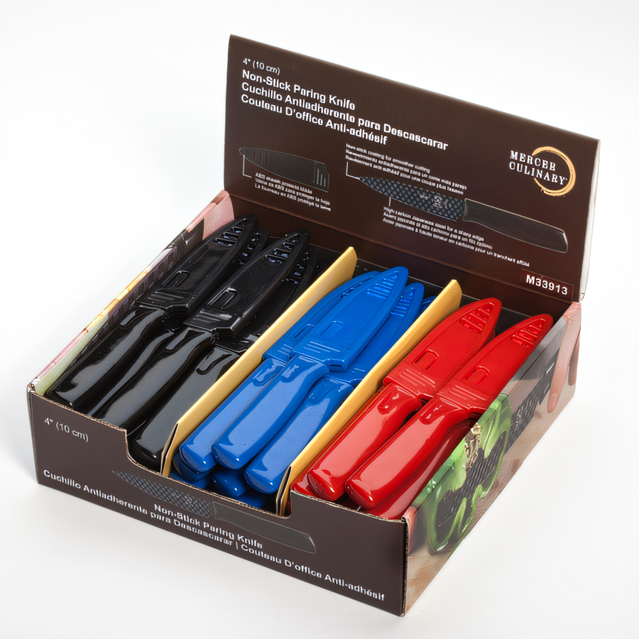 Product image #1 for Mercer Culinary 4-Inch Japanese Steel Stamped Spear Point Paring Knife with Sheath