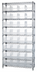 Thumbnail image #1 for Quantum Stationary Bin Wire Shelving System with 32 Clear Bins, 36 x 24 x 74 Inches, Chrome Plated