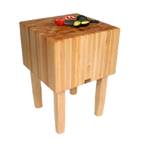 Thumbnail image #1 for John Boos Boos Block AA06 End-Grain Maple Butcher Block Work Table, 40"W x 30"D x 34"H, 16" Thick Top, Stationary Wood Base