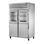 Thumbnail image #1 for True Mfg. - General Foodservice SPEC SERIES STA2R-2HG/2HS-HC Two-Section Reach-In Refrigerator with 2 Glass and 2 Stainless Steel Half Doors
