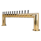 Thumbnail image #1 for Micro Matic USA PT4A-12PVD Pass-Thru Countertop Air-Cooled 12-Faucet Draft Beer Tower, 2-Column PVD Brass