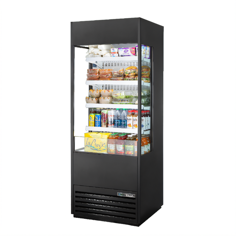 Product image #1 for Vertical Air Curtain Merchandiser Refrigerator, 30 Inch W, Glass Sides, 4 Shelves, Self-Contained R290