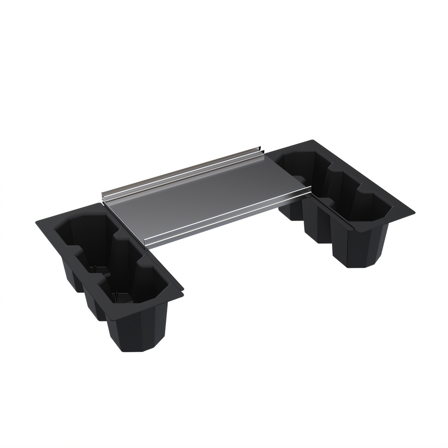 Product image #1 for Underbar Ice Bin Partial Cover with 2 Plastic Bottle Wells, 30 x 19-Inch