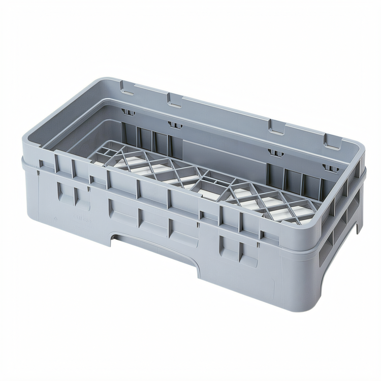 Product image #2 for Cambro Camrack Half Size Base Dishwasher Rack with 1 Extender, 1 Compartment, Soft Gray