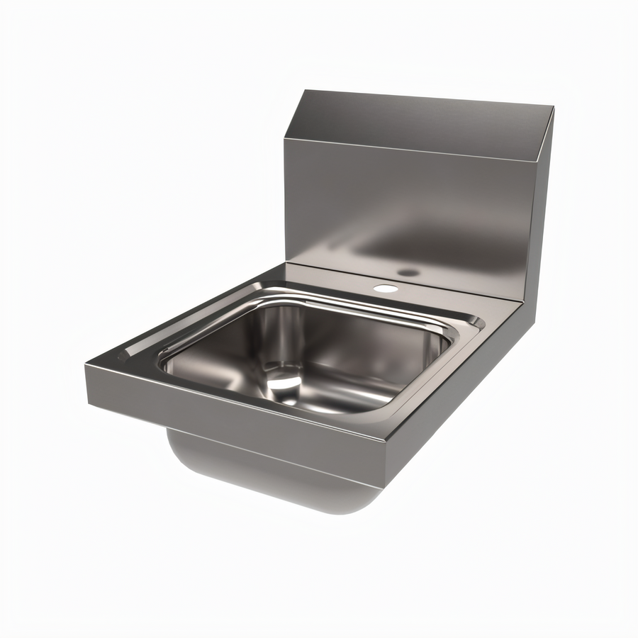 Product image #1 for BK Resources Space Saver Wall-Mount Hand Sink with Single-Hole Faucet Opening, 9 x 9 x 5-Inch Bowl