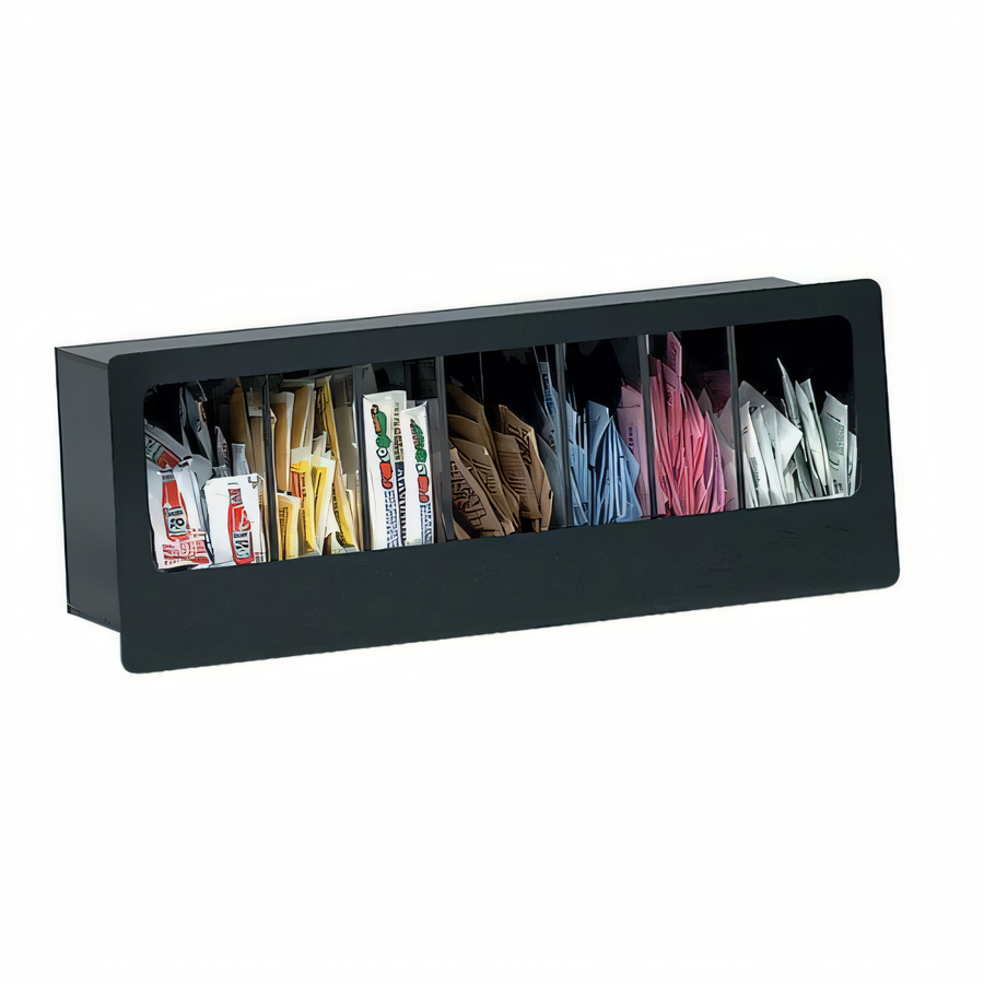 Product image #1 for Dispense-Rite Built-In 7-Section Gloss Black Acrylic Coffee Condiment Organizer