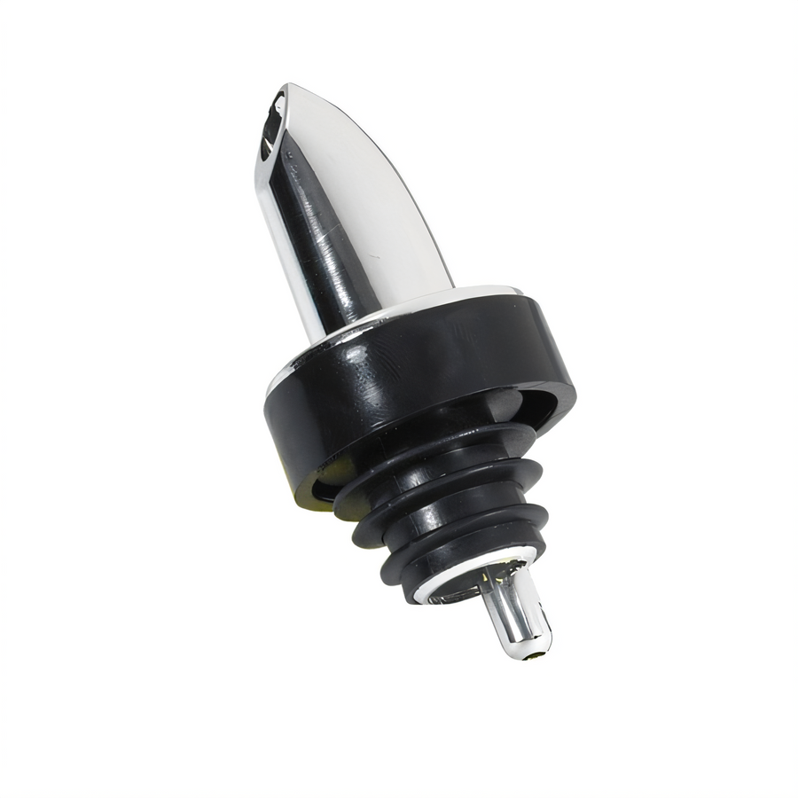Product image #1 for Winco Classic Chrome Fast-Flow Liquor Pourer with Black Collar