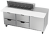 Thumbnail image #1 for Beverage-Air 72-Inch Three-Section Sandwich Top Refrigerated Prep Table with 12 1/6-Size Pan Opening, 4 Drawers, and 1 Door