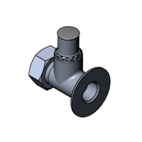 T&S Brass Round Flange with Integral Stop Assembly, 2-1/2 Inch Long, 2 Inch Diameter, Polished Chrome-Plated Brass, 1/2 Inch Female NPT