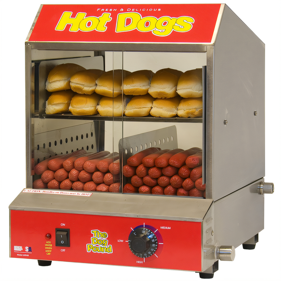 Product image #1 for Benchmark Dog Pound Over-and-Under Countertop Hot Dog Steamer, 164 Hot Dog / 36 Bun Capacity, 120V