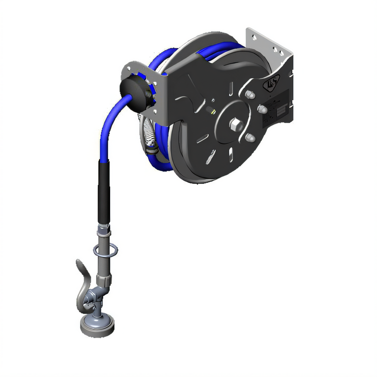 Product image #1 for Open Stainless Steel Retractable Hose Reel with 3/8-Inch x 15-Foot Hose, Swivel Spray Valve, and Multi-Fit Bracket
