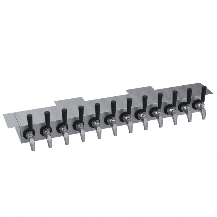 Product image #1 for Krowne 36-Inch Glycol-Cooled Undercounter Beer Tower, 12-Faucet Capacity, Brushed Stainless Steel