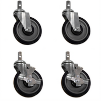 BevLes Company TC5-5B Shelf Casters & Leveling Feet Case of 4