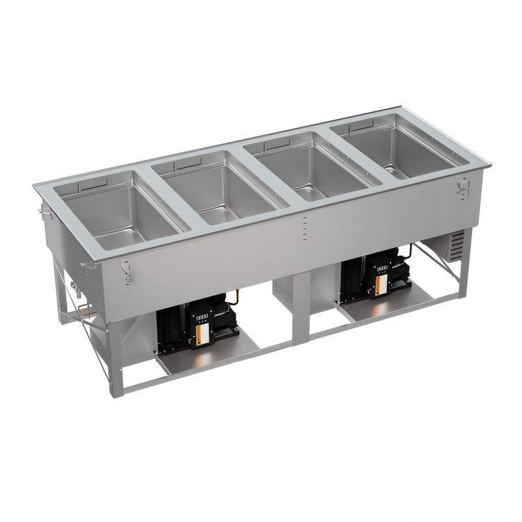 Product image #1 for Vollrath 4-Well Hot/Cold/Frozen Drop-In Food Well, Auto-Drain, Flat Flange, 120/208-240V