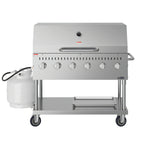 Thumbnail image #1 for Koolmore CGKIT4-48D 48-Inch 6-Burner Mobile Commercial Outdoor Propane Grill with Roll Dome Cover