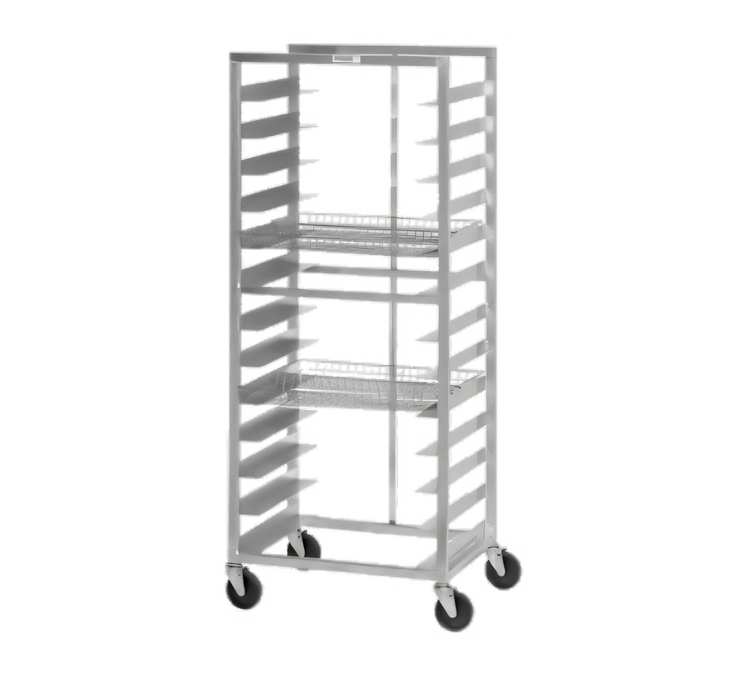 Product image #1 for Channel Manufacturing Heavy-Duty Mobile Aluminum Donut Basket/Screen Rack, 12 Levels, Side-Load