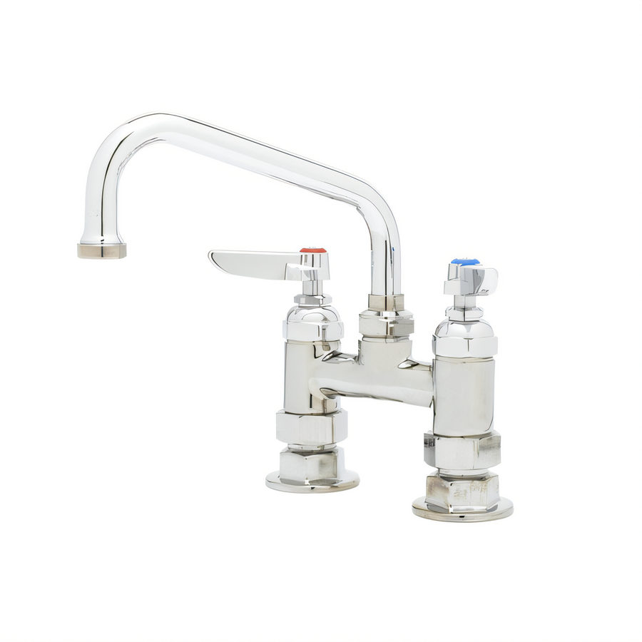 Product image #1 for T&S Brass Double-Handle 4-Inch Centers Deck-Mount Pantry Mixing Faucet with 8-Inch Swing Nozzle