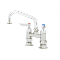 T&S Brass Double-Handle 4-Inch Centers Deck-Mount Pantry Mixing Faucet with 8-Inch Swing Nozzle