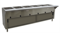 Advance Tabco Triumph Supreme 93-Inch Electric Hot Food Table with 6 Sealed Wells, Sliding Doors, and Poly Cutting Board