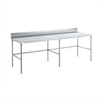 Thumbnail image #1 for Sapphire Manufacturing SMTEOB-24108G 108-Inch 430 Stainless Steel Underbar Work Table with 5-Inch Backsplash and Open Galvanized Base