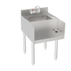 Thumbnail image #1 for Krowne Silver Series 18-18BD Freestanding Stainless Steel Blender Dump Sink with Recessed Step, 4-Inch Wall-Mount Faucet, 3-Inch Backsplash