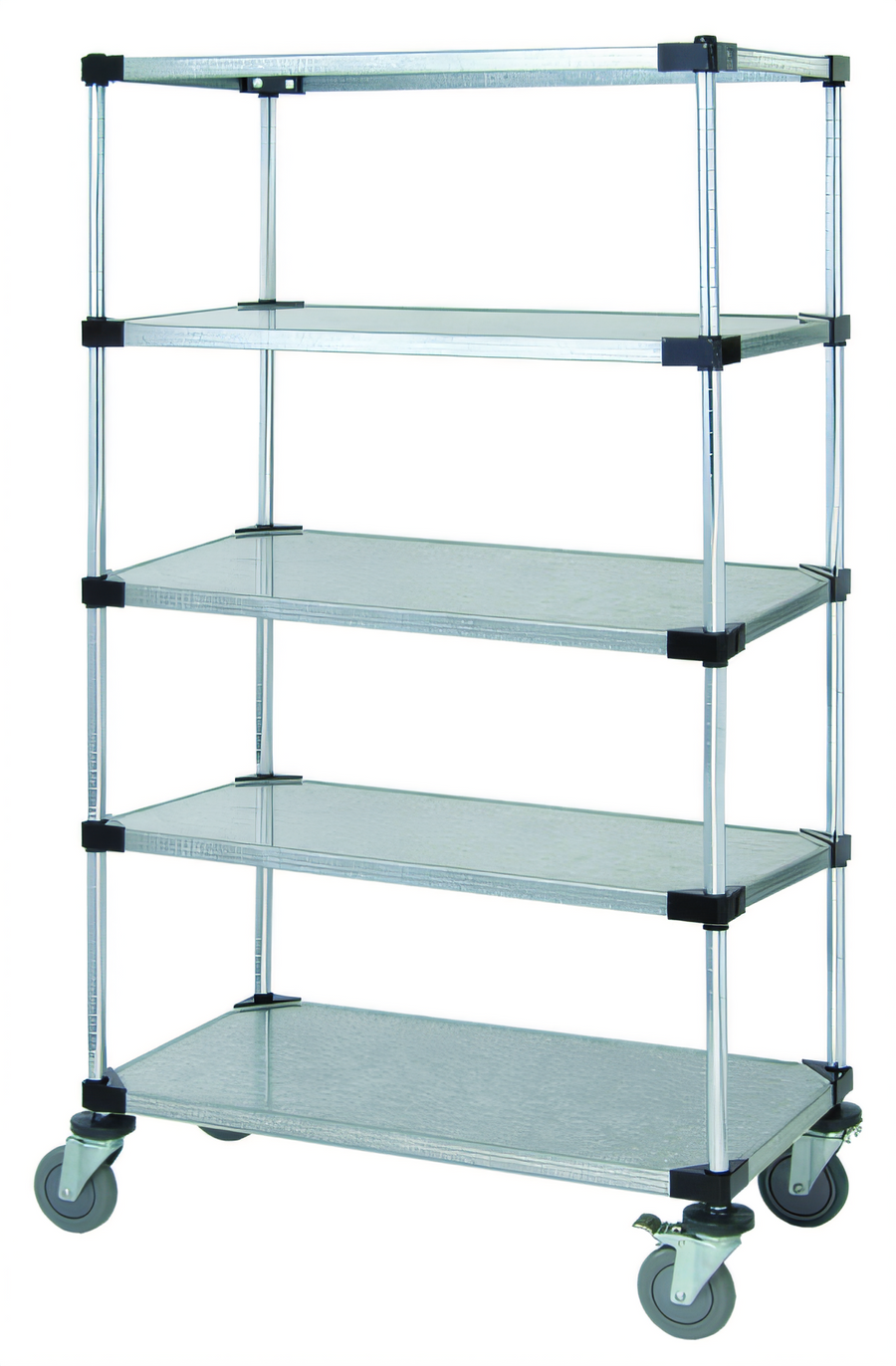 Product image #1 for Quantum Mobile Storage Cart with 5 Solid Galvanized Steel Shelves and 5-Inch Casters, 36 x 24 x 80 Inches