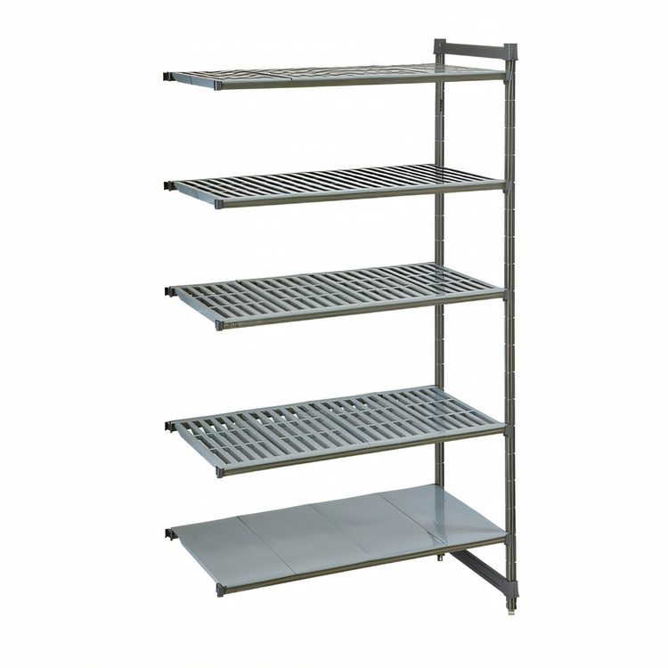 Product image #1 for Cambro Camshelving Basics Plus 5-Tier Add-On Polymer Shelving Unit, 36W x 24D x 84H, Brushed Graphite